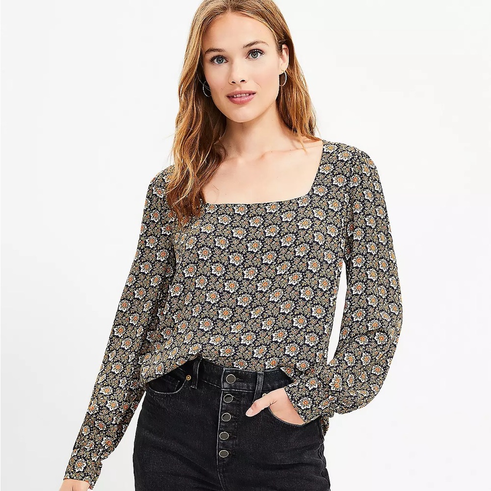 Garden Square Neck Blouse